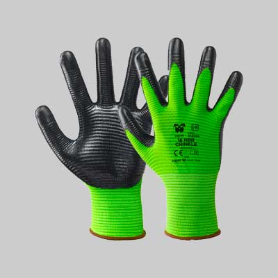 GUANTO PROFESSIONALE 'NBR CRINKLE' NERI Tg. 10 - 12 paia- NERI