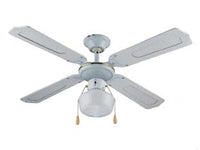 VENTILATORE TIPO LEGNO BIANCO DA SOFFITTO 1 LUCE  ø 107 cm    VINCO