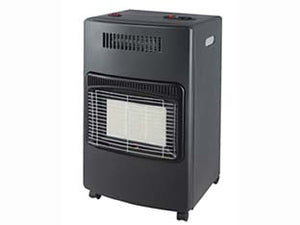 STUFA INFRAROSSI  A GAS GPL VENTILATA 4200W NERA  cm.42x36x72h.   peso Kg.10    SYNTESY