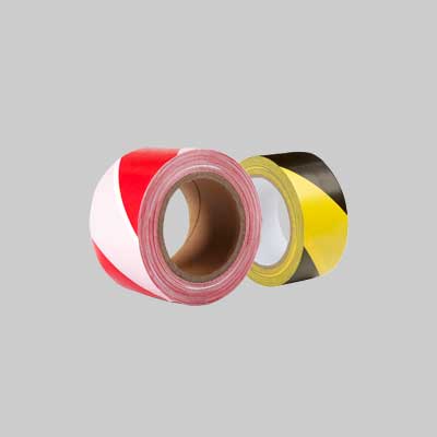NASTRO SEGNALETICO ADESIVO mm 50x33 mt - colore bianco/rosso