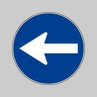 SEGNALE STRADALE FIG. 80/B 'DIREZIONE OBBLIGATORIA A SINISTRA' Ø 60 cm