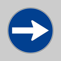 SEGNALE STRADALE FIG. 80/C 'DIREZIONE OBBLIGATORIA A DESTRA' Ø 60 cm