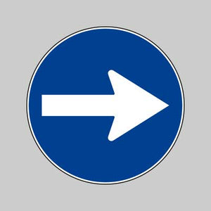 SEGNALE STRADALE FIG. 80/C 'DIREZIONE OBBLIGATORIA A DESTRA' Ø 60 cm