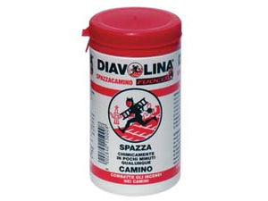 DIAVOLINA POLVERE SPAZZACAMINO- - barattolo gr.270 - 12 pezzi DIAVOLINA