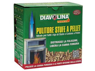 DIAVOLINA PELLET SPAZZACAMINO- - kg.1,5 - 10 pezzi DIAVOLINA