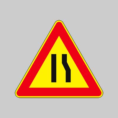 SEGNALE CANTIERE FIG. 386 'STRETTOIA ASIMMETRICA A DESTRA' 90 cm