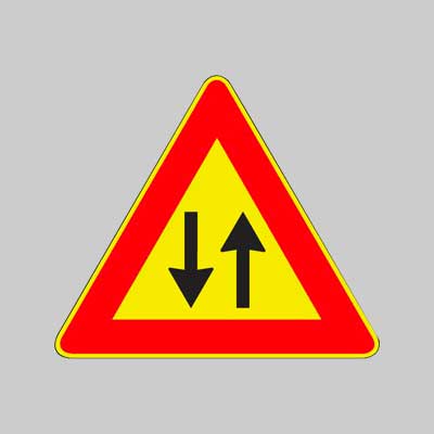 SEGNALE CANTIERE FIG. 387 'DOPPIO SENSO DI CIRCOLAZIONE' 90 cm