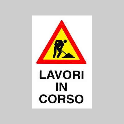 CARTELLO 'LAVORI IN CORSO' 40x60 cm - 10 pezzi