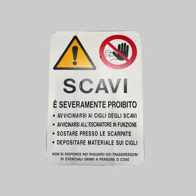 CARTELLO 'ATTENZIONE SCAVI' 60x40 cm - 10 pezzi