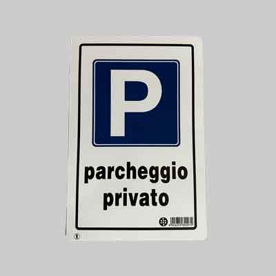 CARTELLO 'PARCHEGGIO PRIVATO' 20x30 cm - 10 pezzi