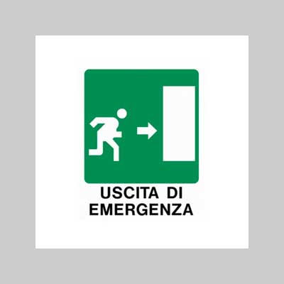 CARTELLO 'USCITA DI EMERGENZA DX' 20x30 cm - 10 pezzi