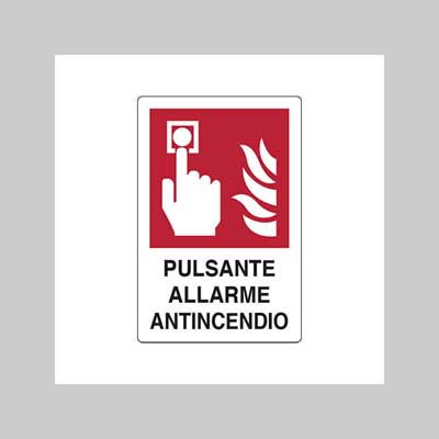 CARTELLO 'PULSANTE ALLARME ANTINCENDIO' 20x30 cm - 10 pezzi