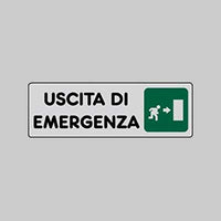 ETICHETTA 'USCITA DI EMERGENZA DX' 15x15 cm - 10 pezzi