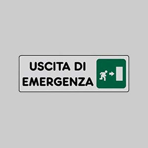 ETICHETTA 'USCITA DI EMERGENZA DX' 15x15 cm - 10 pezzi
