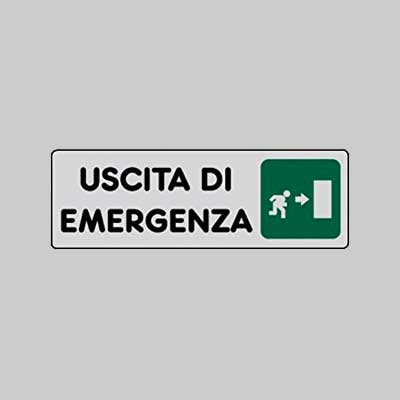 ETICHETTA 'USCITA DI EMERGENZA DX' 15x15 cm - 10 pezzi