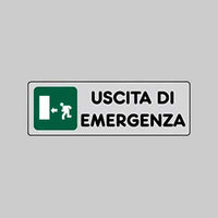 ETICHETTA 'USCITA DI EMERGENZA SX' 15x15 cm - 10 pezzi
