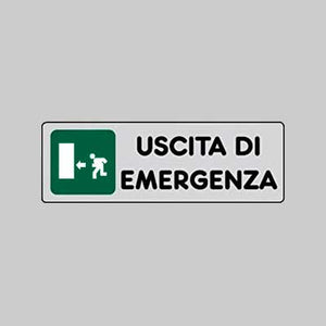 ETICHETTA 'USCITA DI EMERGENZA SX' 15x15 cm - 10 pezzi