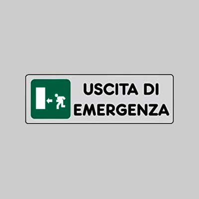 ETICHETTA 'USCITA DI EMERGENZA SX' 15x15 cm - 10 pezzi