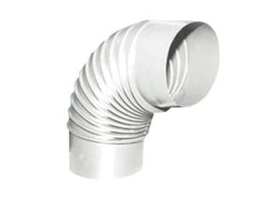 GOMITO 90  ° PORCELLANATO PER STUFE A LEGNA BIANCO ALA SMALTO CLASSIC   EE ¸ mm.80    ALA