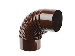 GOMITO 90  ° PORCELLANATO PER STUFE A LEGNA MARRONE ALA SMALTO CLASSIC   EE ¸ mm.140    ALA