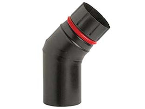 GOMITO 45  ° PORCELLANATO PER STUFE A PELLET NERO OPACO ALA PELLET ECO   EE ¸ mm.80    ALA