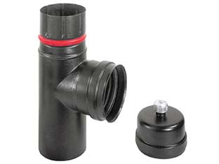 RACCORDO A T M/F PER STUFE A PELLET NERO OPACO ALA PELLET ECO  M/F ø mm.100    ALA