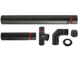 KIT INSTALLAZIONE PER STUFE A PELLET NERO OPACO ALA PELLET ECO  ø mm.80    ALA