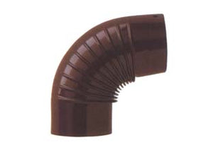 GOMITO A 90  ° PORCELLANATO PER STUFE A LEGNA MARRONE LUCIDO   EE ¸ cm.10    SAVE