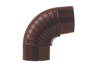 GOMITO A 90  ° PORCELLANATO PER STUFE A LEGNA MARRONE LUCIDO   EE ¸ cm.12    SAVE