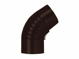 GOMITO 45  ° PORCELLANATO PER STUFE A LEGNA NERO OPACO   EE ¸ cm.12    SAVE