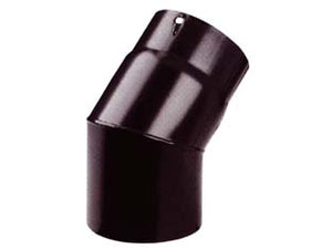 GOMITO 45  ° PORCELLANATO PER STUFE A LEGNA NERO OPACO PESANTE MM.12   EE ¸ cm.15    SAVE
