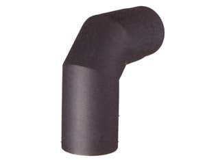 GOMITO 90  ° PORCELLANATO PER STUFE A LEGNA NERO OPACO PESANTE MM.12   EE ¸ cm.12    SAVE