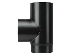 RACCORDO A T F/F PORCELL. PER STUFE LEGNA NERO OPACO PESANTE MM.1,2  ø cm.14    SAVE