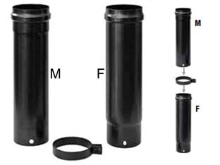 SET TUBI TELESCOPICI STUFE A PELLET PLUS NERO OPACO PESANTE MM.1,2- - ø cm.8x33-60h. max - 1 confezione SAVE