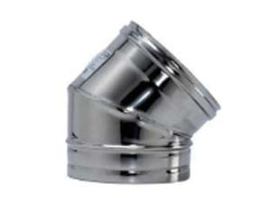 GOMITO A 45  ° ACCIAIO INOX AISI 304 MONOPARETE SPESSORE MM.05   EE ¸ mm.130