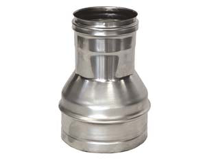 RIDUZIONE PER TUBO ACCIAIO INOX AISI 304 F/M MONOPARETE SPESS. MM.0,5  F ø mm.250 M ø mm.200