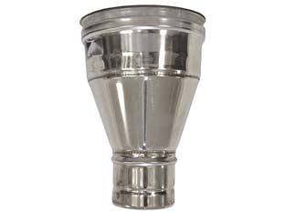 AUMENTO PER TUBO ACCIAIO INOX AISI 304 F/M MONOPARETE SPESSORE MM.0,5  F ø mm.100 M ø mm.120