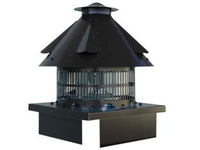 ASPIRATORE ELETTRICO PER CANNA FUMARIA A BASE QUADRA  cm.32x3242x42 in lamiera testa di moro