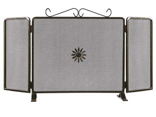 PARASCINTILLE DUE ANTE DECORO FIORE PER CAMINO  cm.100x50h. (677B)    MILLE