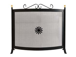 PARASCINTILLE CURVO CON DECORO PER CAMINO  cm.60x65h.