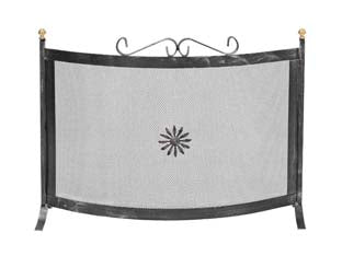 PARASCINTILLE CURVO CON DECORO PER CAMINO  cm.70x65h.