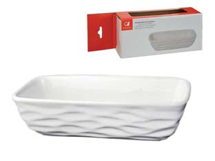 UMIDIFICATORE IN CERAMICA VASCHETTA RIGATA BIANCA- - cm.10x6x24h. - 12 pezzi IL COCCIO