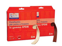 PARAFREDDO IN GOMMA PROFILO E- - mm.9h. rotolo da mt.6 colore marrone - 6 pezzi XTRA