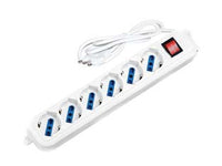 MULTIPRESA LINEARE 6 POSTI CON SCHUKO E CON INTERRUTTORE - 2 pezzi SYNTESY