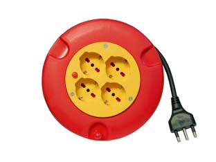 AVVOLGICAVO ELETTRICO 4 PRESE SCHUKO BIPASSO MT.5  mt.5    SYNTESY