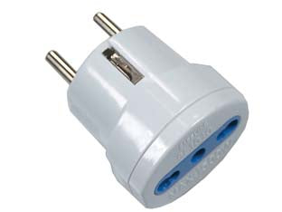 ADATTATORE BIPASSO 2P+T SPINA SCHUKO BIANCO- - spina 16A presa 10/16A bianco - 20 pezzi SYNTESY