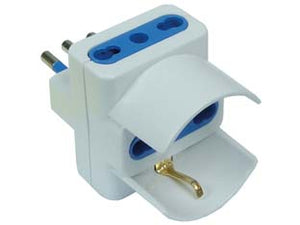 ADATTATORE TRIPLO 2P+T CON SCHUKO BIANCO- - spina 16A e prese 10/16A bianco - 20 pezzi SYNTESY