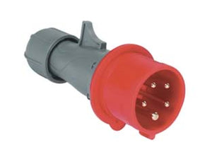 SPINA INDUSTRIALE VOLANTE ROSSO 3P+N+E CEE IP44 16A colore rosso