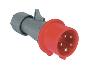 SPINA INDUSTRIALE VOLANTE ROSSO 3P+N+E CEE IP44 16A colore rosso