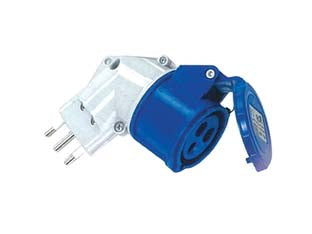 ADATTATORE INDUSTRIALE CON SPINA 16A E PRESA CEE IP44- - 16A colore blu - 2 pezzi